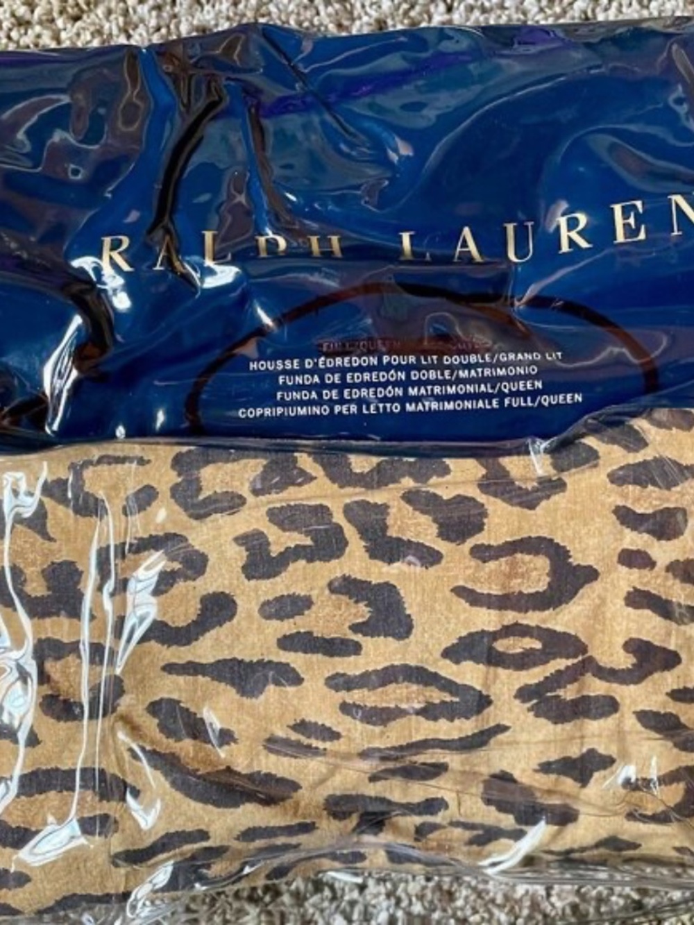 Aragon Leopard Twin Flat and Fitted Sheet by Ralph Lauren Blue Label, NWOT